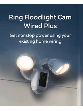 Ring - Floodlight Cam Plus Outdoor Wired 1080p Surveillance Camera - White